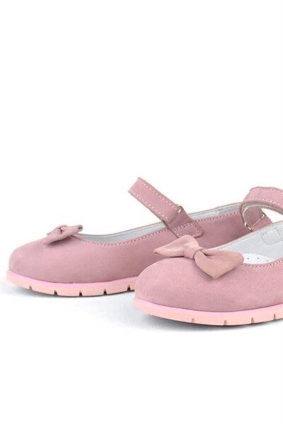 Rakerplus Hakiki Deri Pembe Fiyonklu Cırtlı Kız Çocuk Babet - 21