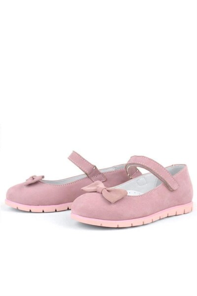 Rakerplus Hakiki Deri Pembe Fiyonklu Cırtlı Kız Çocuk Babet - 25