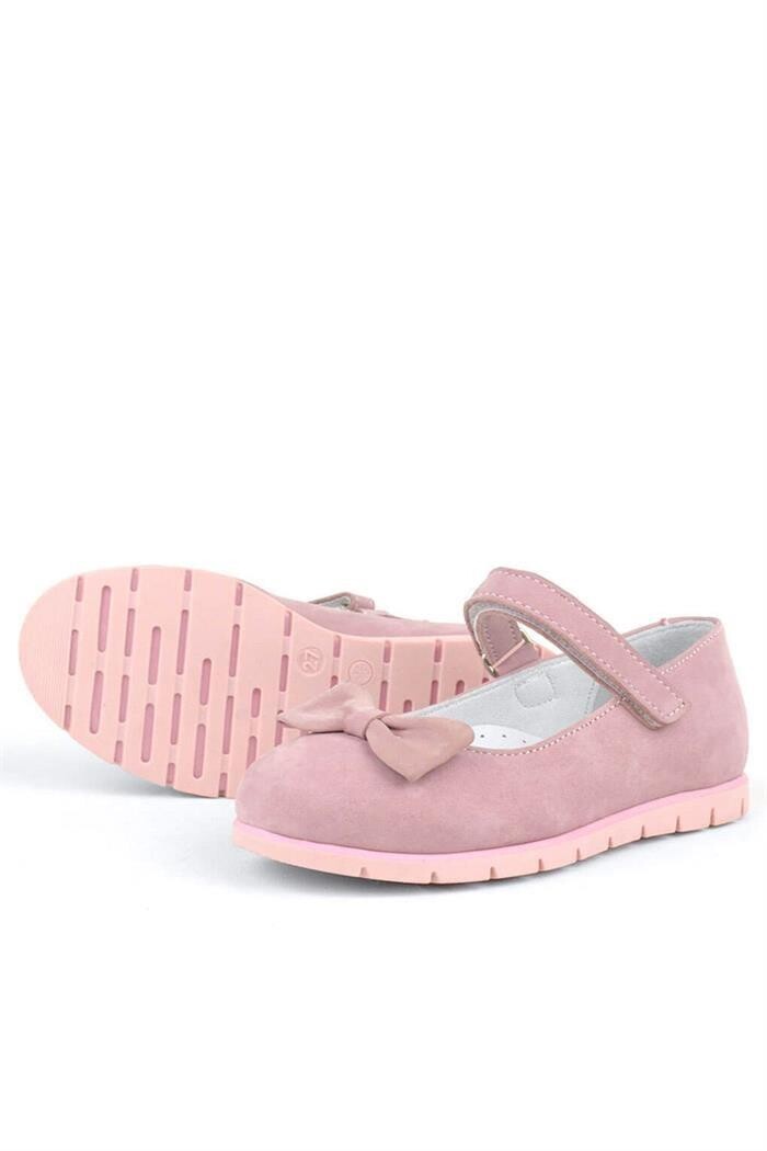 Rakerplus Hakiki Deri Pembe Fiyonklu Cırtlı Kız Çocuk Babet - 26