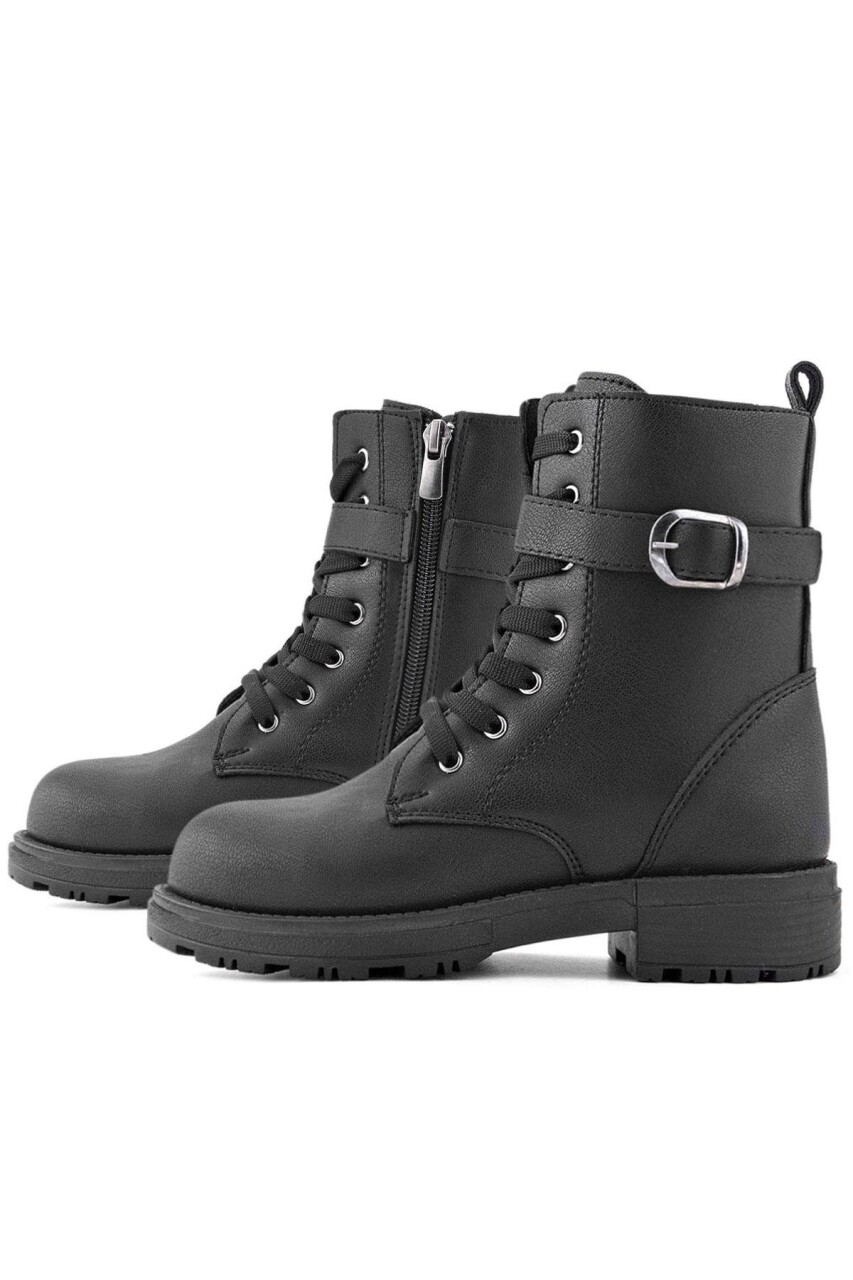 Rakerplus Siyah Fermuarlı Bağcıklı Kışlık Kız Çocuk Bot - 37