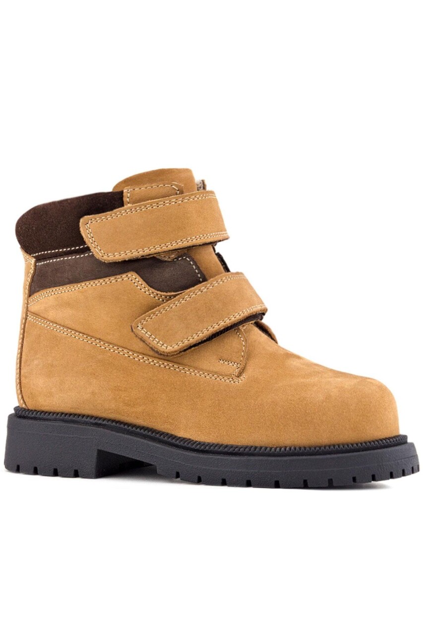 Rakerplus Hakiki Deri Sarı Cırt Cırtlı Kışlık Çocuk Bot - 47