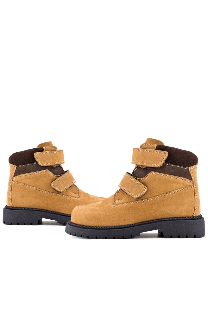 Rakerplus Hakiki Deri Sarı Cırt Cırtlı Kışlık Çocuk Bot - 71