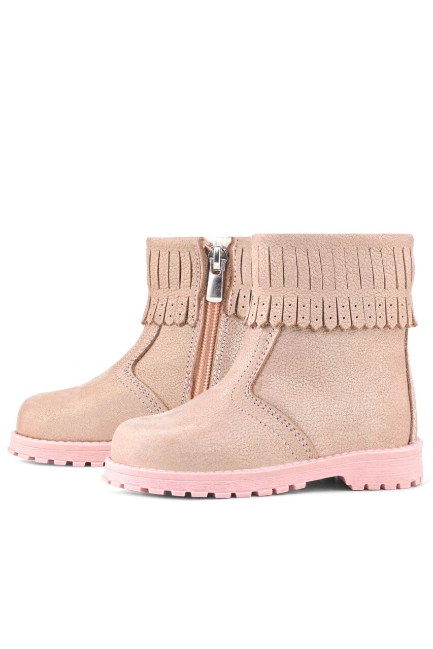 Rakerplus Chiron Hakiki Deri Pembe Simli Fermuarlı Kız Çocuk Bot Çizme - 33