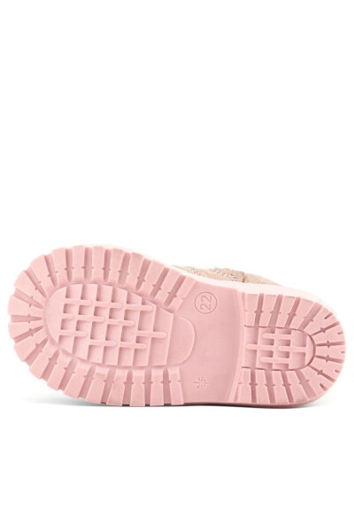 Rakerplus Chiron Hakiki Deri Pembe Simli Fermuarlı Kız Çocuk Bot Çizme - 63