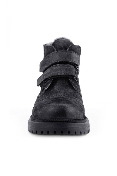 Rakerplus Siyah Simli Cırt Cırtlı Hakiki Deri Kız Çocuk Bot - 4