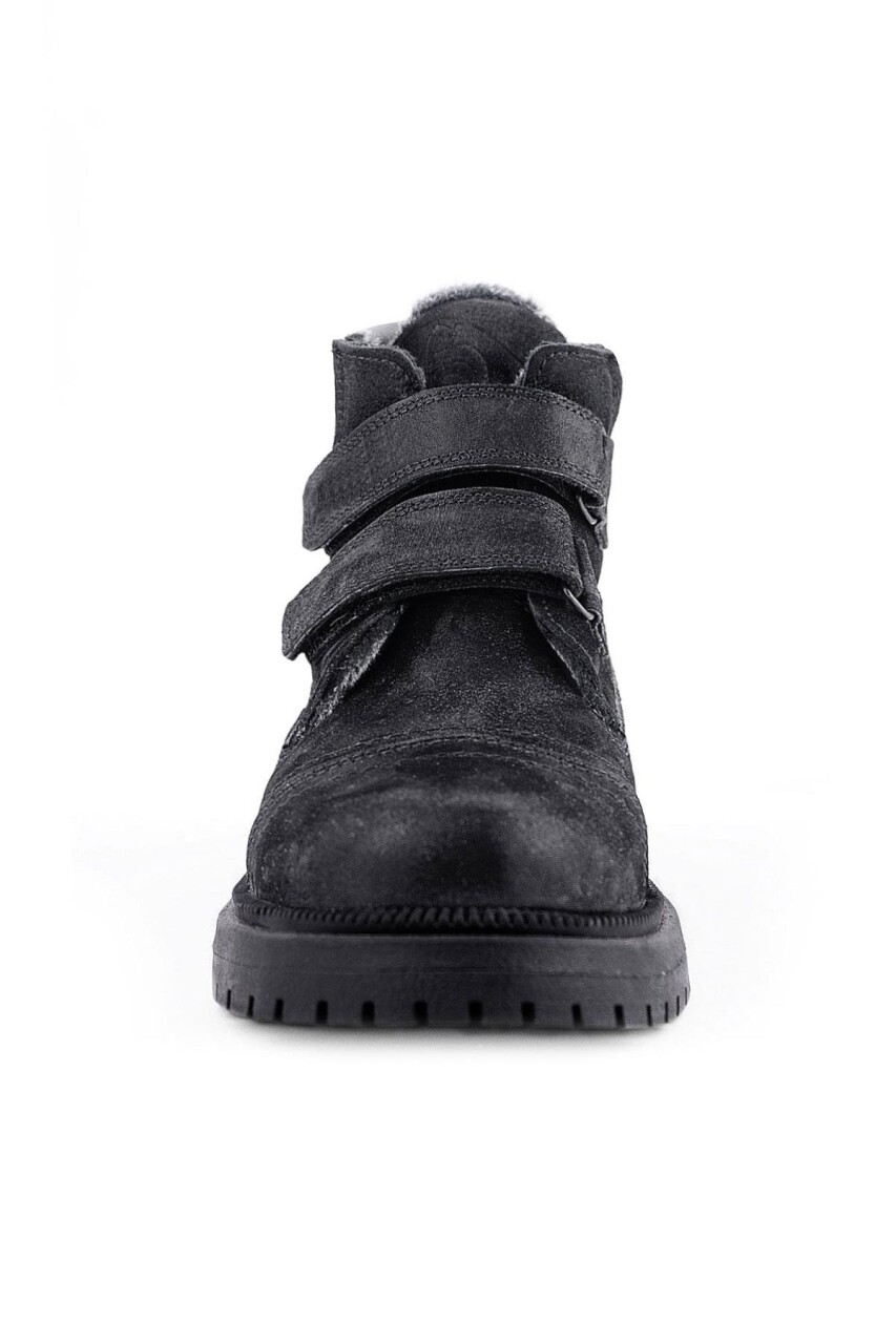 Rakerplus Siyah Simli Cırt Cırtlı Hakiki Deri Kız Çocuk Bot - 4