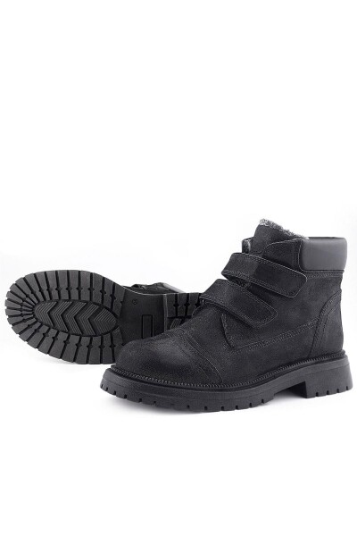 Rakerplus Siyah Simli Cırt Cırtlı Hakiki Deri Kız Çocuk Bot - 7