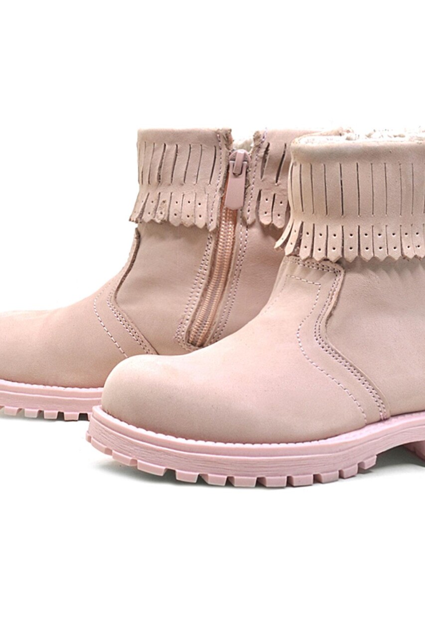 Rakerplus Chiron Hakiki Deri Pembe Fermuarlı Kız Çocuk Bot Çizme - 13