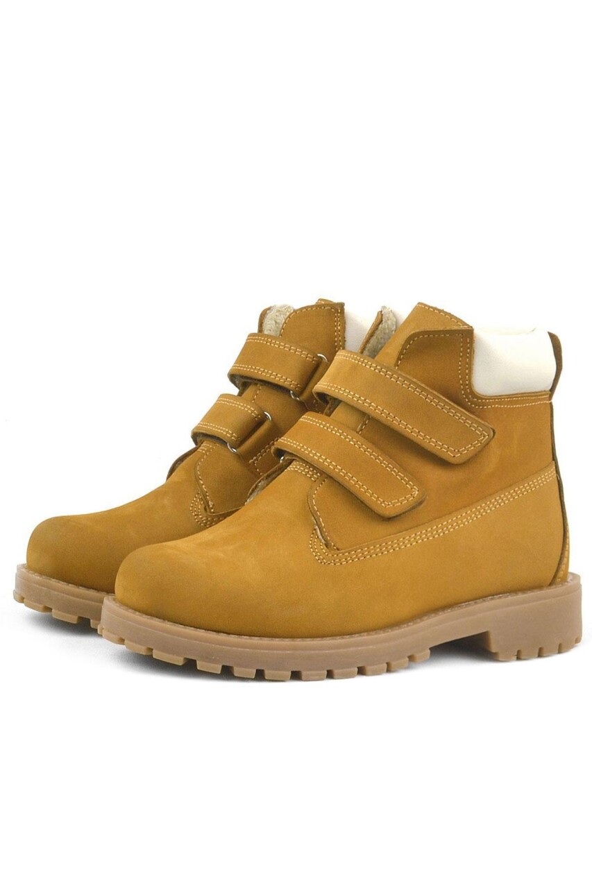 Rakerplus Neson Hakiki Deri Hardal Sarı Cırtlı Çocuk Bot - 4