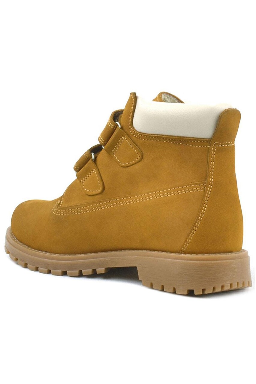 Rakerplus Neson Hakiki Deri Hardal Sarı Cırtlı Çocuk Bot - 5