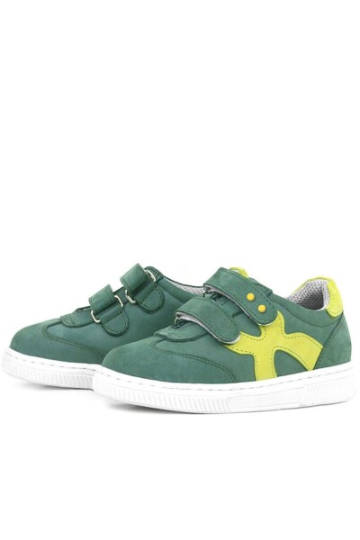 Rakerplus Hakiki Deri Yeşil Cırtlı Metal Detaylı Çocuk Spor Ayakkabı - 21