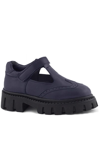 Rakerplus Lacivert Mat Cırtlı Kız Çocuk Okul Ayakkabı - Rakerplus