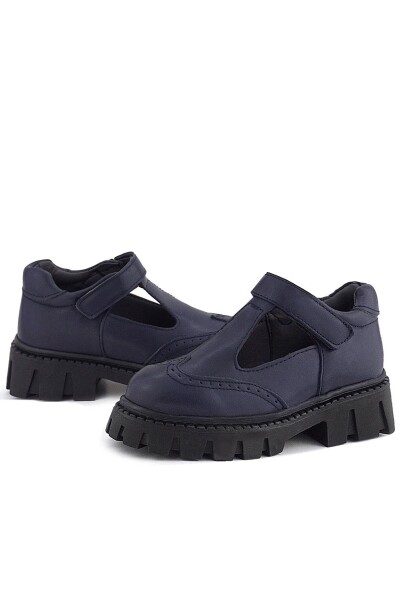 Rakerplus Lacivert Mat Cırtlı Kız Çocuk Okul Ayakkabı - 7