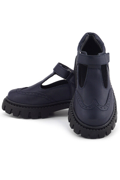 Rakerplus Lacivert Mat Cırtlı Kız Çocuk Okul Ayakkabı - 18