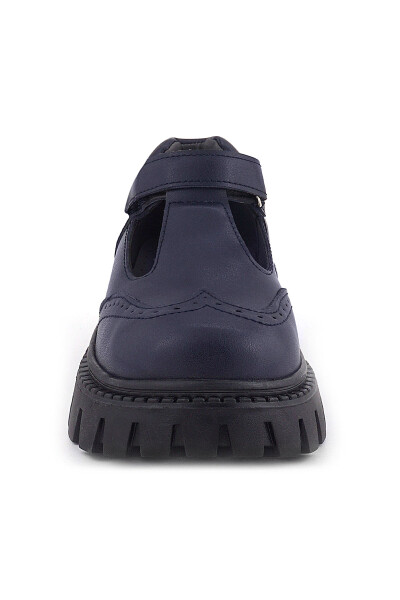 Rakerplus Lacivert Mat Cırtlı Kız Çocuk Okul Ayakkabı - 22
