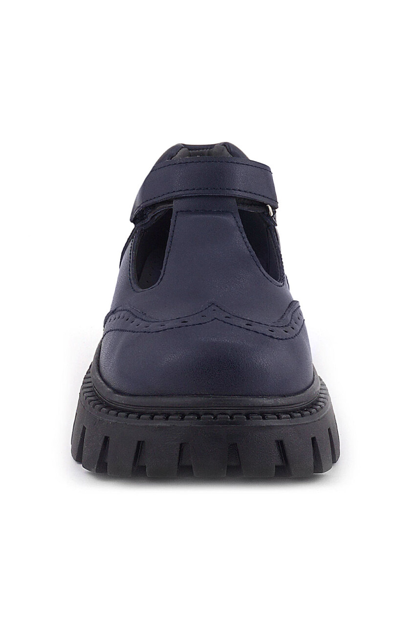 Rakerplus Lacivert Mat Cırtlı Kız Çocuk Okul Ayakkabı - 76