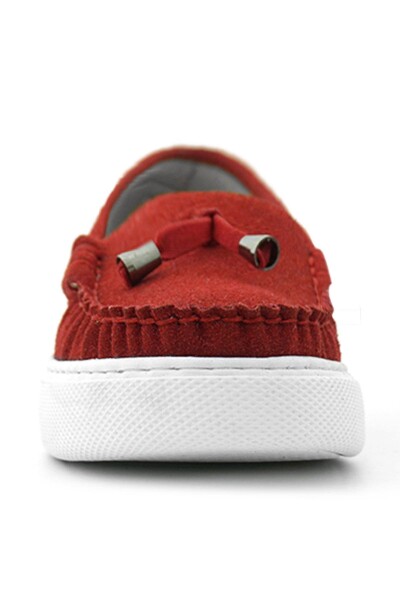 Rakerplus Kırmızı Süet Ekstra Hafif Çocuk Makosen Ayakkabı - 4