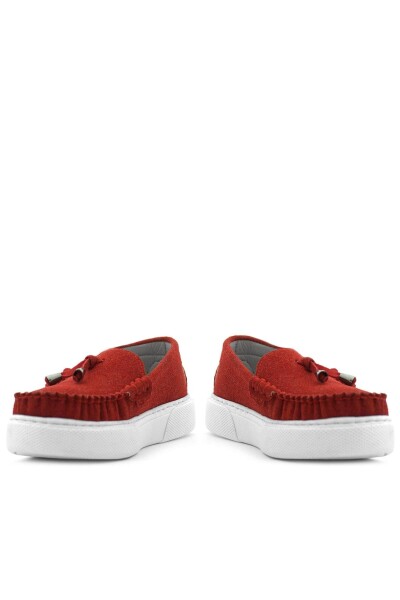 Rakerplus Kırmızı Süet Ekstra Hafif Çocuk Makosen Ayakkabı - 9