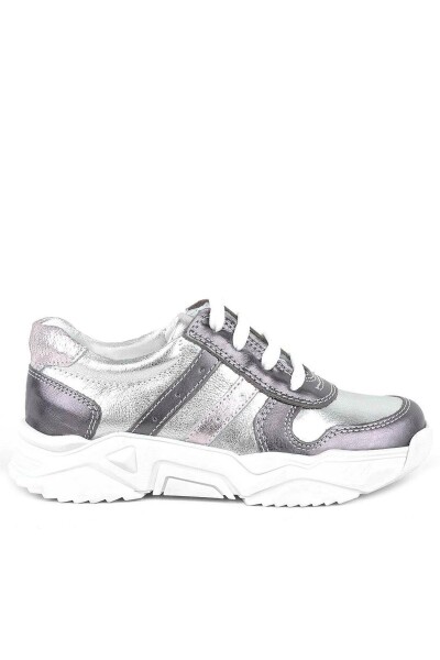 Rakerplus Hakiki Deri Platin Pembe Kalın Taban Kız Çocuk Sneakers Ayakkabı - 3