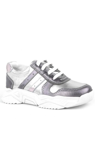 Rakerplus Hakiki Deri Platin Pembe Kalın Taban Kız Çocuk Sneakers Ayakkabı - 10