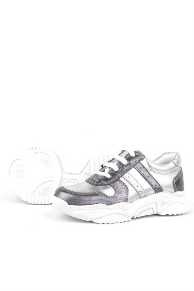 Rakerplus Hakiki Deri Platin Pembe Kalın Taban Kız Çocuk Sneakers Ayakkabı - 13