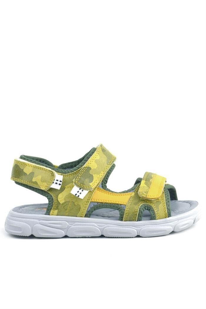 Rakerplus Wisps Hakiki Deri Yeşil Kamuflaj Çocuk Sandalet - 10
