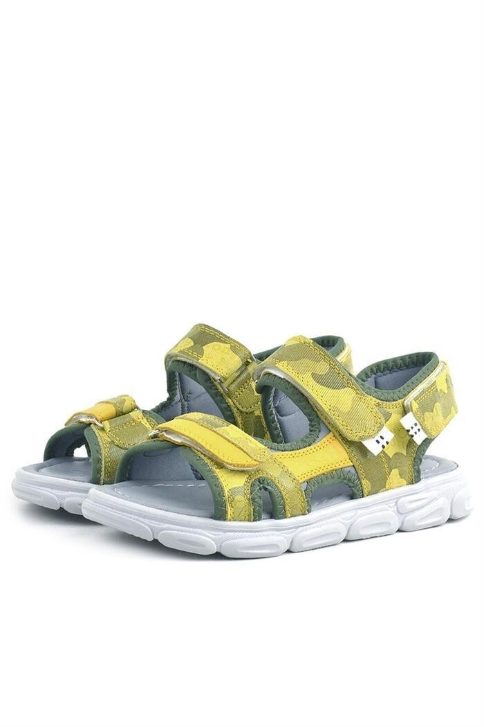 Rakerplus Wisps Hakiki Deri Yeşil Kamuflaj Çocuk Sandalet - 19
