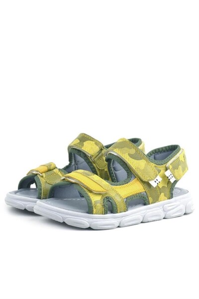 Rakerplus Wisps Hakiki Deri Yeşil Kamuflaj Çocuk Sandalet - 26