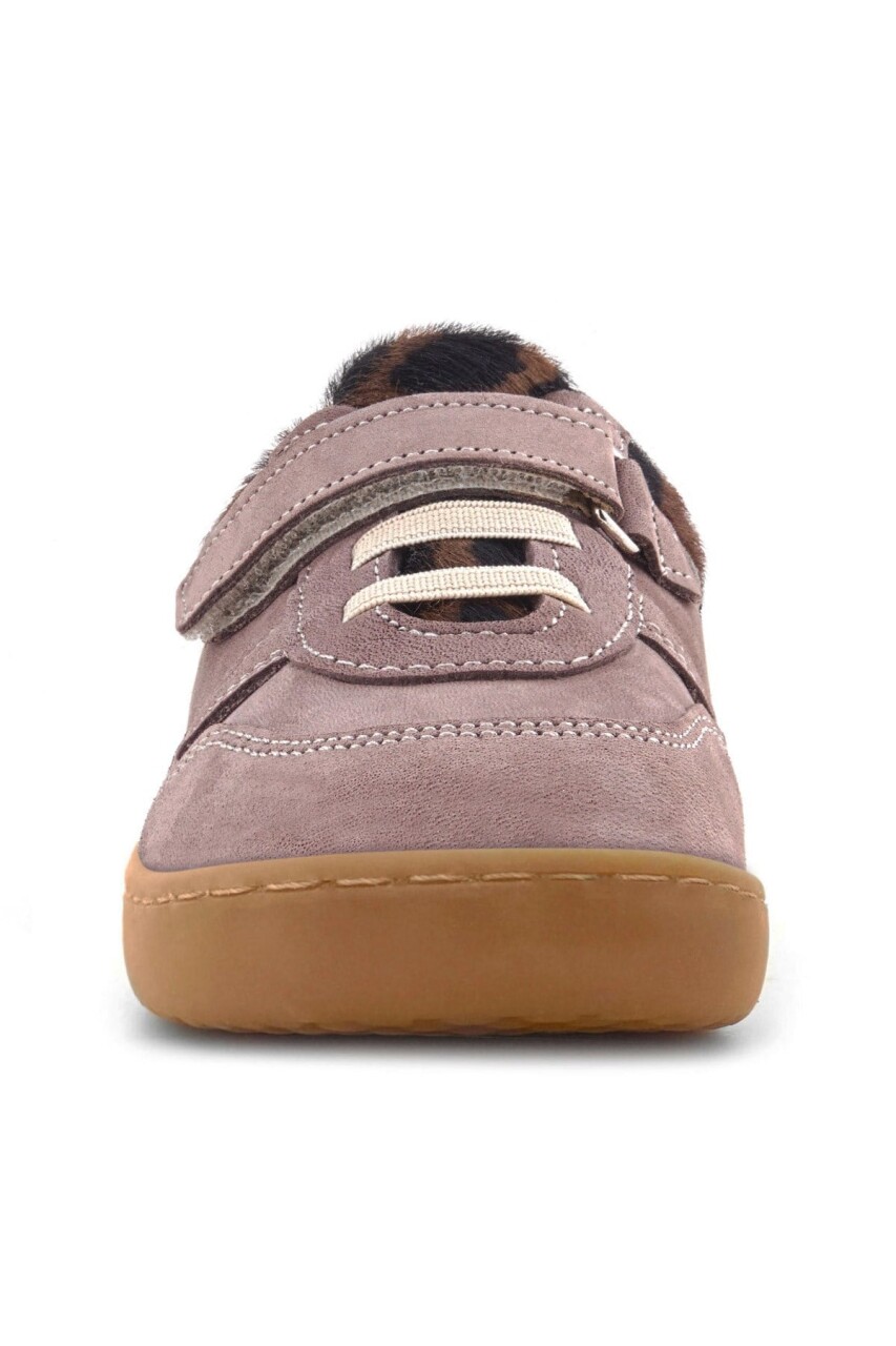 Rakerplus Bob Hakiki Deri Açık Kahve Desenli Barefoot Cırtlı Lastikli Bebek Sneaker Ayakkabı - 4