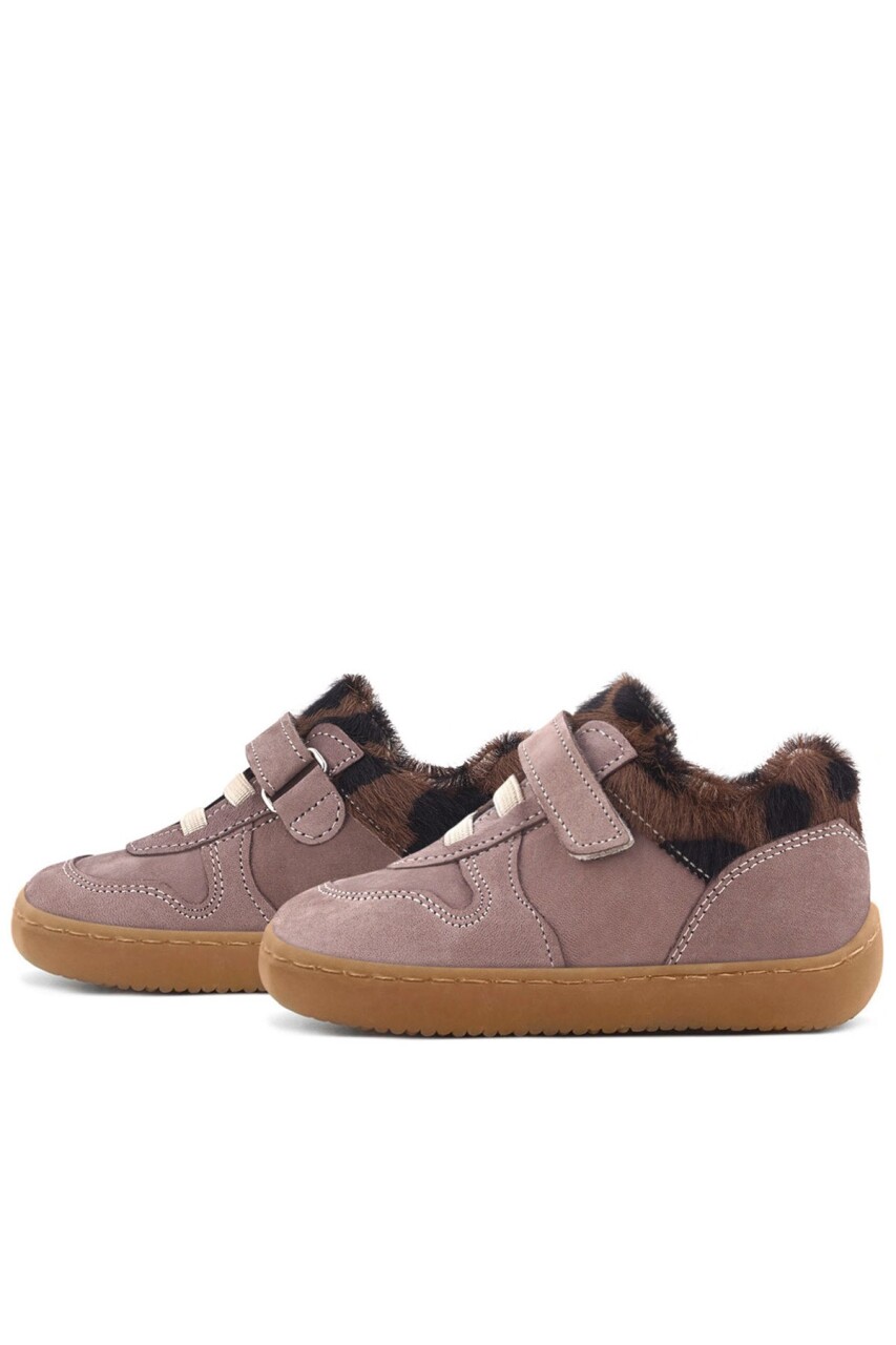 Rakerplus Bob Hakiki Deri Açık Kahve Desenli Barefoot Cırtlı Lastikli Bebek Sneaker Ayakkabı - 6