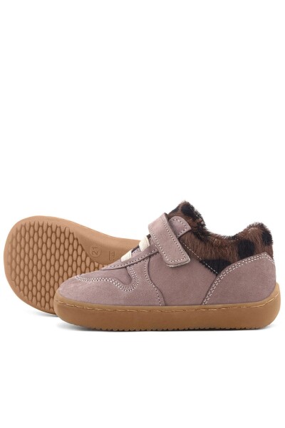 Rakerplus Bob Hakiki Deri Açık Kahve Desenli Barefoot Cırtlı Lastikli Bebek Sneaker Ayakkabı - 7