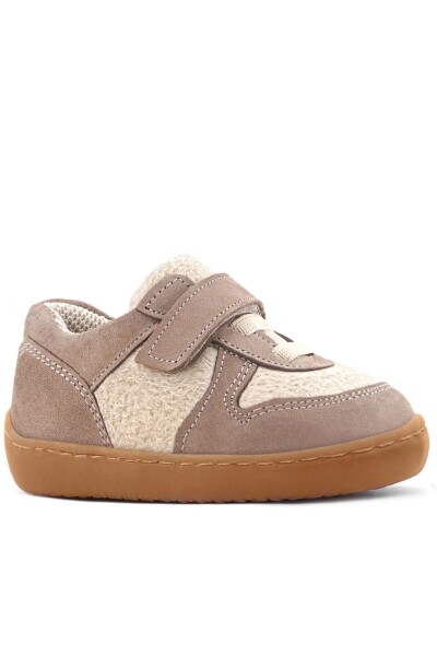 Rakerplus Bob Hakiki Deri Krem Kum Pofuduk Barefoot Cırtlı Lastikli Bebek Sneaker Ayakkabı - 2
