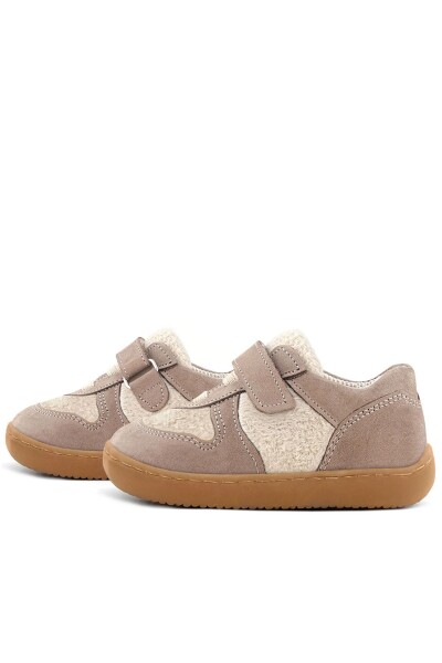 Rakerplus Bob Hakiki Deri Krem Kum Pofuduk Barefoot Cırtlı Lastikli Bebek Sneaker Ayakkabı - 6