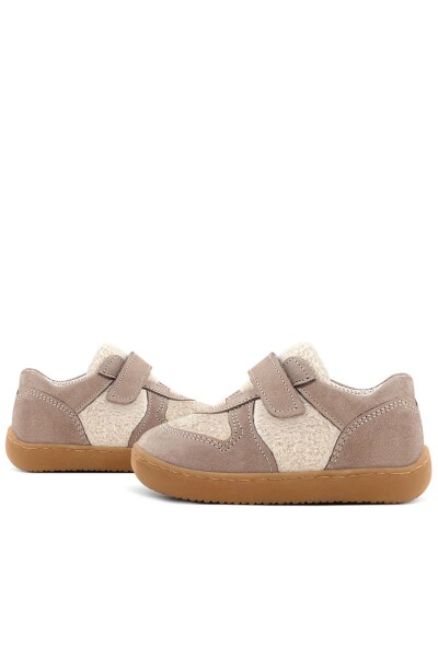 Rakerplus Bob Hakiki Deri Krem Kum Pofuduk Barefoot Cırtlı Lastikli Bebek Sneaker Ayakkabı - 8