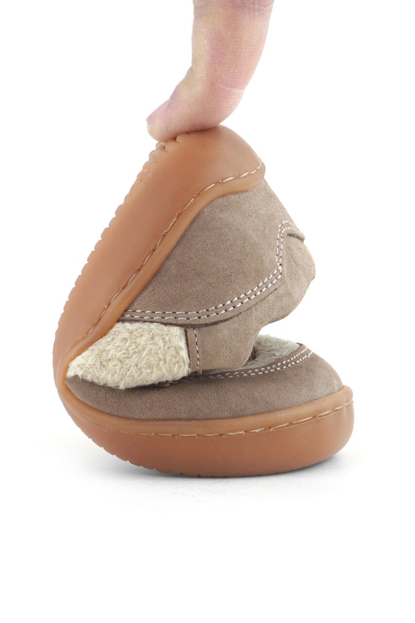 Rakerplus Bob Hakiki Deri Krem Kum Pofuduk Barefoot Cırtlı Lastikli Bebek Sneaker Ayakkabı - 9