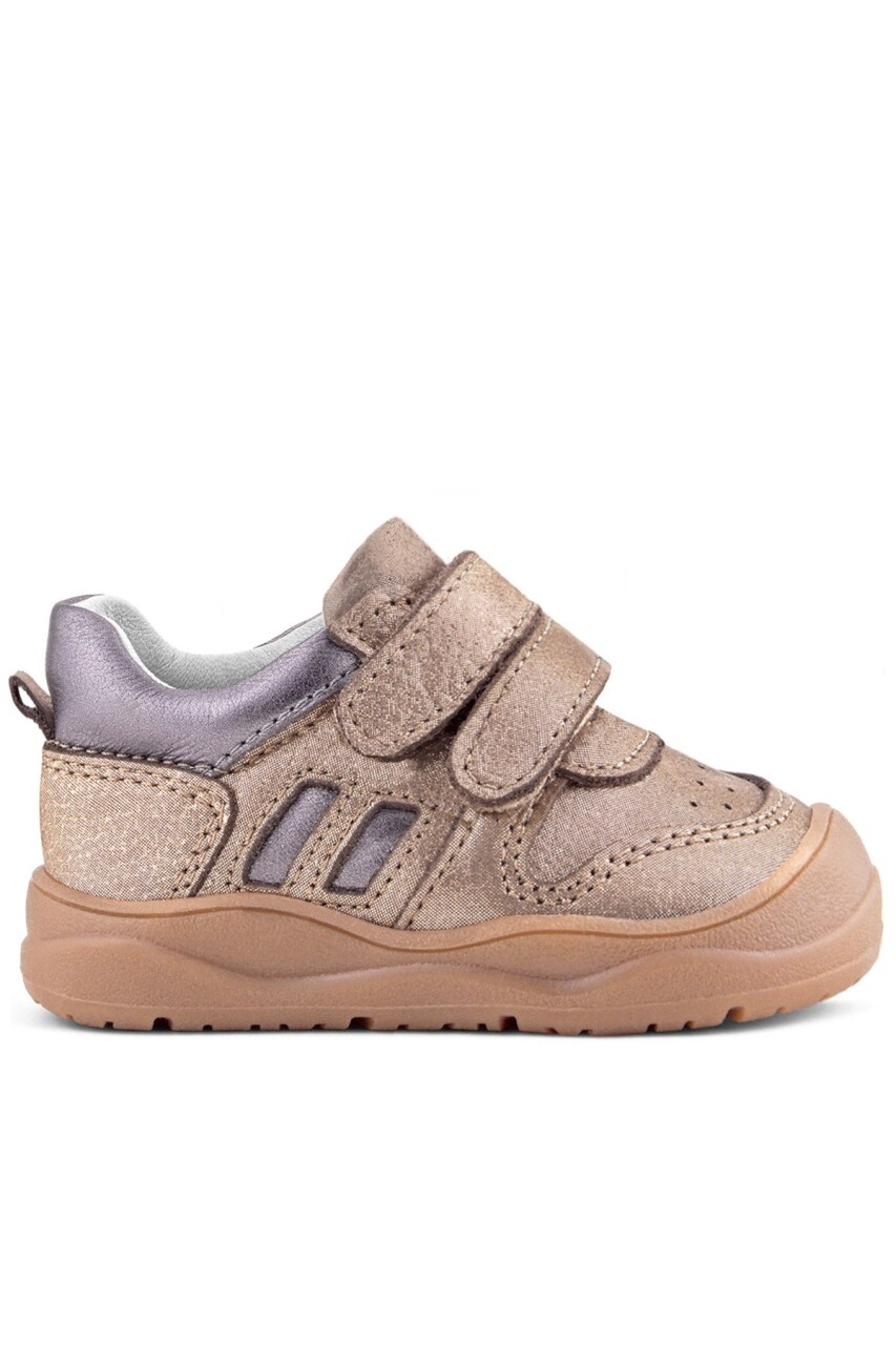 Rakerplus Schaggy Hakiki Deri Bakır Platin Cırtlı Bebek Spor Ayakkabı - 3