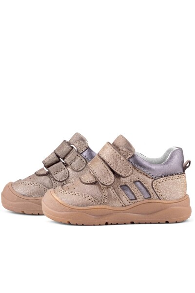 Rakerplus Schaggy Hakiki Deri Bakır Platin Cırtlı Bebek Spor Ayakkabı - 6