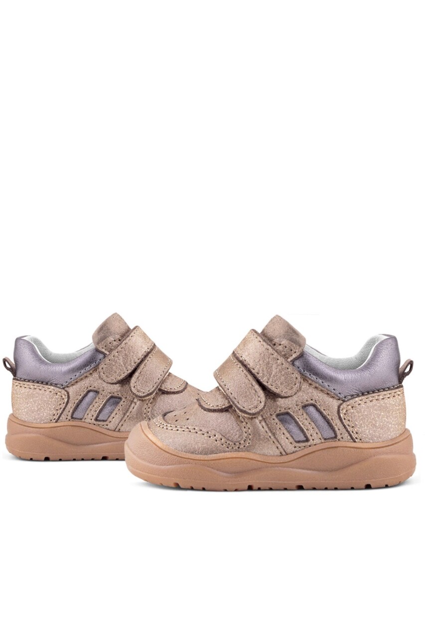 Rakerplus Schaggy Hakiki Deri Bakır Platin Cırtlı Bebek Spor Ayakkabı - 8