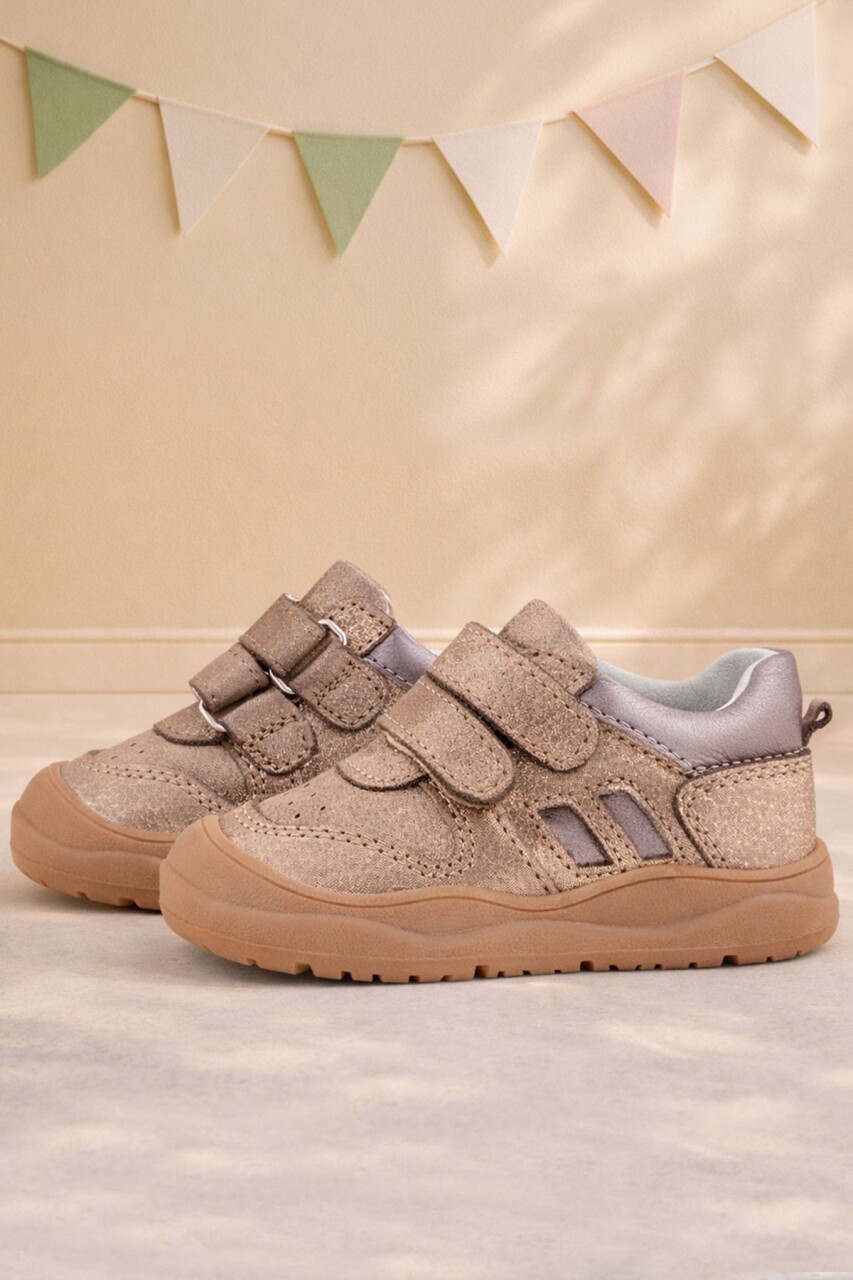 Rakerplus Schaggy Hakiki Deri Bakır Platin Cırtlı Bebek Spor Ayakkabı - 10
