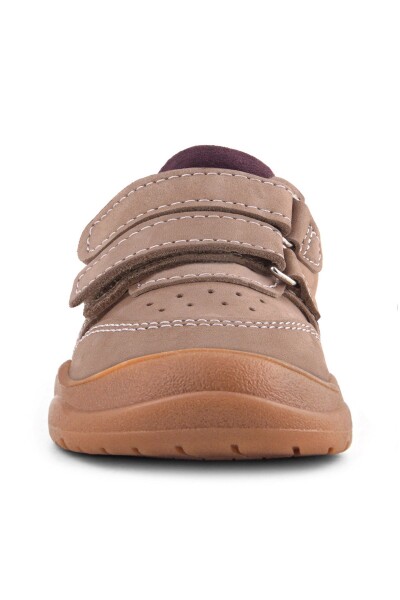 Rakerplus Schaggy Hakiki Deri Kum Bordo Cırtlı Bebek Spor Ayakkabı - 4