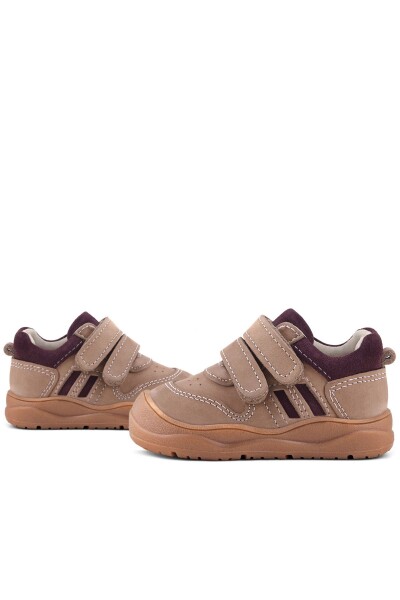 Rakerplus Schaggy Hakiki Deri Kum Bordo Cırtlı Bebek Spor Ayakkabı - 12