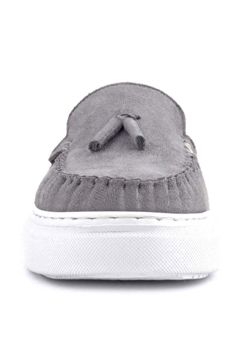 Rakerplus Gri Hafif Tabanlı Erkek Çocuk Makosen Ayakkabı - 3