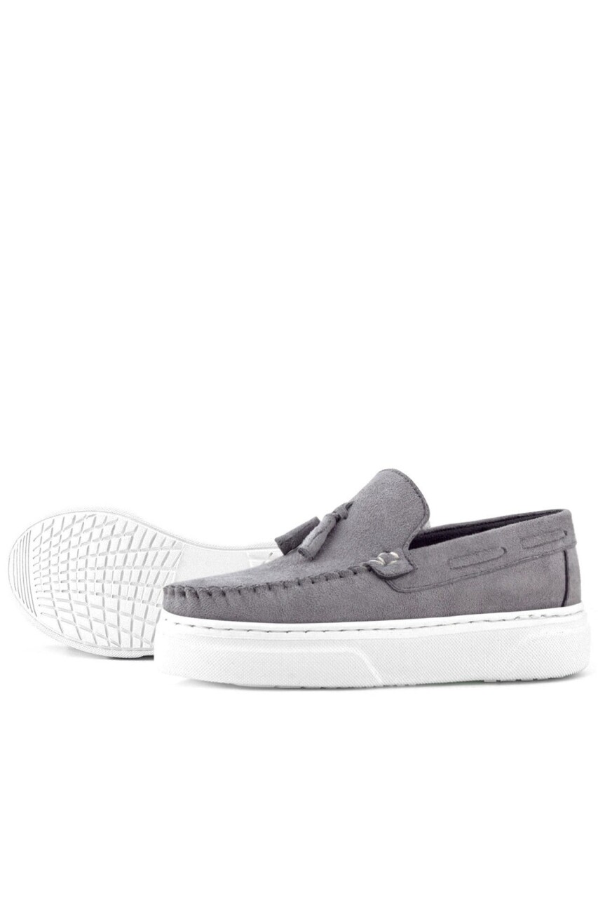 Rakerplus Gri Hafif Tabanlı Erkek Çocuk Makosen Ayakkabı - 14