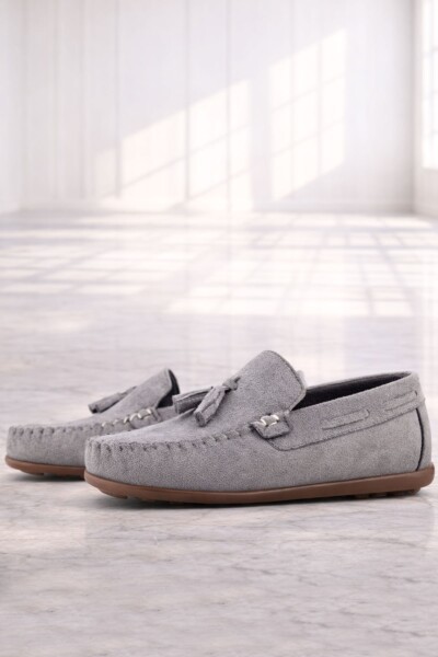 Rakerplus Gri Erkek Çocuk Makosen Ayakkabı - Rakerplus