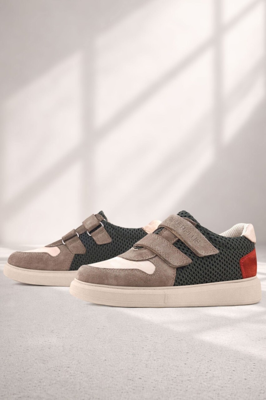 Rakerplus Hakiki Deri Vizon Cırtlı Hafif Tabanlı Erkek Çocuk Spor Ayakkabı - 1