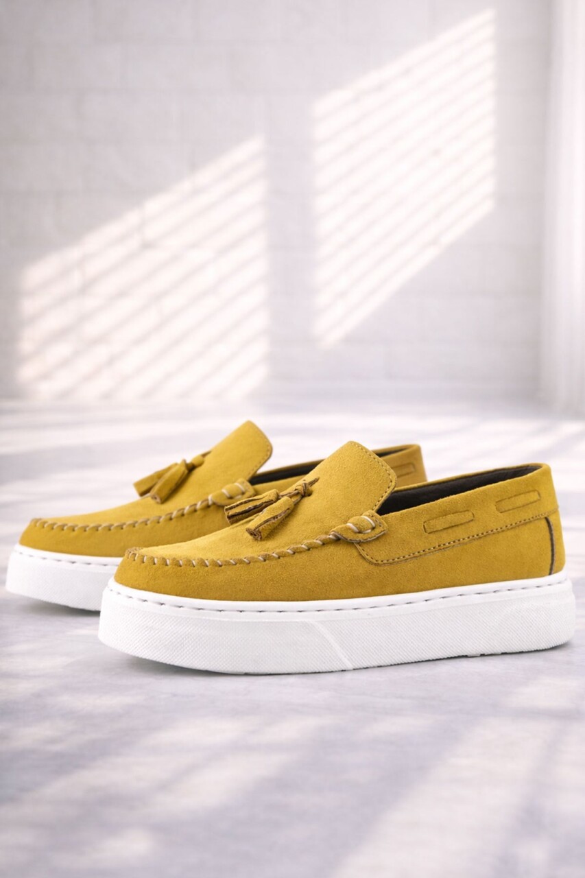 Rakerplus Sarı Hafif Tabanlı Erkek Çocuk Makosen Ayakkabı - 1