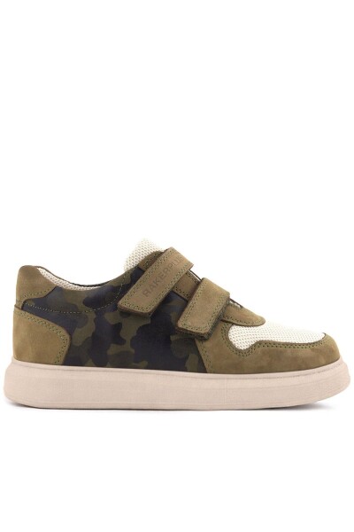 Rakerplus Hakiki Deri Haki Yeşil Cırtlı Hafif Tabanlı Erkek Çocuk Spor Ayakkabı - 3