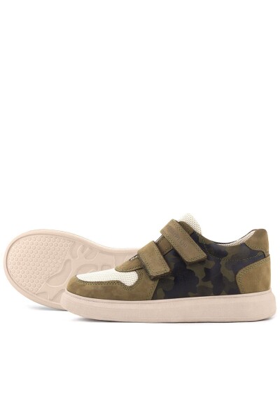 Rakerplus Hakiki Deri Haki Yeşil Cırtlı Hafif Tabanlı Erkek Çocuk Spor Ayakkabı - 7