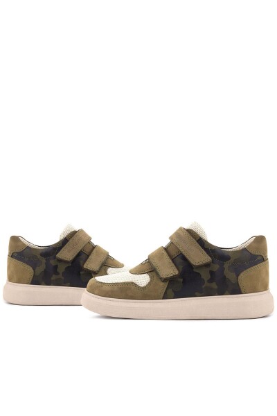 Rakerplus Hakiki Deri Haki Yeşil Cırtlı Hafif Tabanlı Erkek Çocuk Spor Ayakkabı - 8