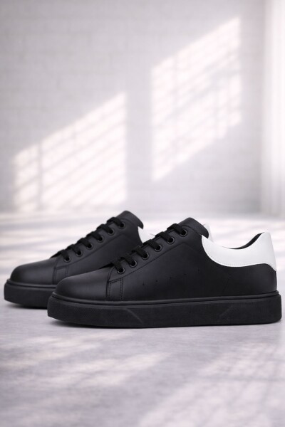 Rakerplus Siyah Cilt Bağcıklı Hafif Siyah Tabanlı Çocuk Spor Ayakkabı - Rakerplus